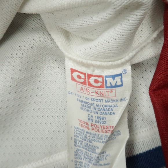 VINTAGE Colorado Avalanche Jersey Mens Large White Red CCM Air Knit Maska Blank - Picture 6 of 13